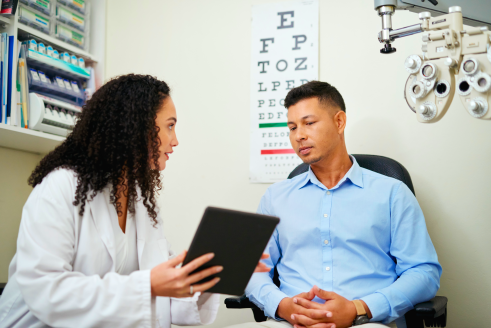 Patient with doctor
